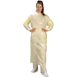 100 Medi-Inn PP-Laborkittel - teilbeschichtet - gelb - 150x170 cm - Schutzkittel