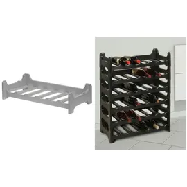 KEEEPER Flaschenregal 60 x 28 x 14 cm Schwarz
