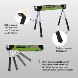 Trutzholm 2x Stahl Sägebock Falt Arbeitsbock höhenverstellbar bis 1300kg klappbar Werkbock