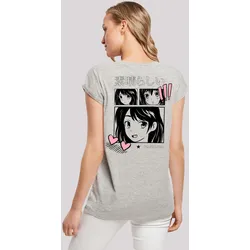 T-Shirt F4NT4STIC "Manga Anime Japan Grafik", Damen, Gr. M, grau (erdgrau), Obermaterial: 100% Baumwolle, casual, regular fit, Rundhals, Kurzarm ohne Bündchen, Shirts, Print