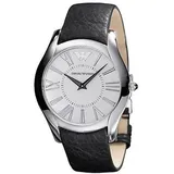 Emporio Armani AR2020 Herrenuhr Lederband Edelstahl 50m Analog schwarz