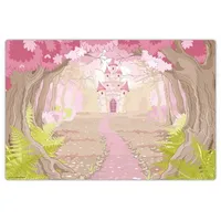 cover-your-desk Schreibtischunterlage für Kinder und Erwachsene Märchenschloss im rosa Zauberwald, aus hochwertigem Vinyl , 60 x 40 cm