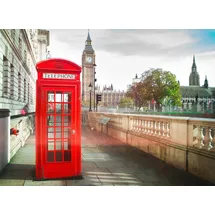 Living Walls Fototapete Designwalls Phone Booth glatt, (5 St), rot