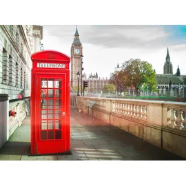 Living Walls Fototapete Designwalls Phone Booth glatt, (5 St), rot