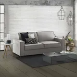 Talamo Italia - Schlafsofa Samantha, 2-Sitzer-Sofa, 100% Made in Italy, Wohnzimmersofa mit drehbarer Öffnung, aus gepolstertem Stoff, mit schmalen Armlehnen, cm, Grau