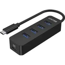 UNITEK Hub Usb-C 4Xusb-A (3.1 Gen 1) Typ-C 5000 Mbps Schwarz
