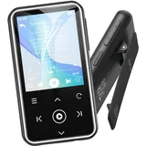 AGPTEK 64GB MP3 Player mit Sport Clip, Bluetooth 5.3 Player mit 1,8 Zoll TFT Farbbildschirm, Mini Musik Player mit Touch-Tasten, FM Radio, Schrittzähler, unterstützt bis 128GB SD Karte, Weiß