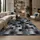Snapstyle Designer Velour Teppich, Mystic Karo Blau Grau 200x300cm