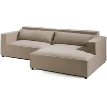 Livora Eckcouch Cord Velours 2-Sitzer Beige