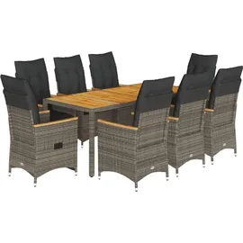 vidaXL Garten-Essgruppe 9-tlg. Grau