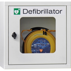 Pavoy Defibrillatorschrank mit akustischem Alarm zur Wandbefestigung, Korpus / Front Reinweiß