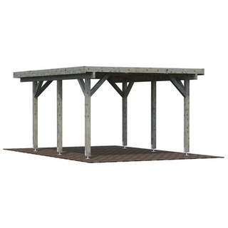 Einzel-Carport 360 x 512 cm Braun tauchgrundiert