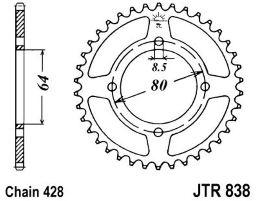 Kettenrad JT JTR838,49