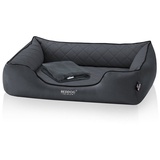 BedDog Premium Orthopädisches Hundebett BUFFY Memory Foam Kunstleder,ANTHRACITE (anthrazit),(L) ca. 80x65x18cm