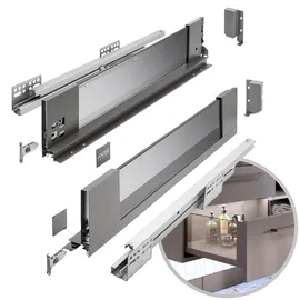 Gtv Schubladensystem AXIS PRO 450 x 116 mm 1-tlg. Anthrazit mit Rauchglas