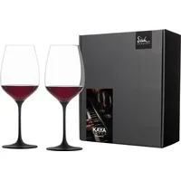Eisch Germany Rotweinglas KAYA BLACK, Kristallglas, in Handarbeit, Schiefer-