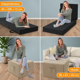 eloneo Klappmatratze 90 x 200 x 15 cm H2 Polyester