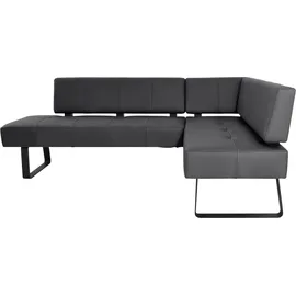 K+W Komfort & Wohnen Eckbank K+W KOMFORT & WOHNEN "Spider II", schwarz (schwarz 81, schwarz), B:195cm H:88cm T:165cm, Sitzbänke, Eckbank, Sitzsteppung, bequem durch Sandwichbauweise, 2 Stellmaße