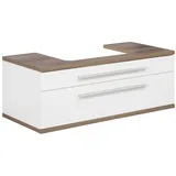 Fackelmann Waschbeckenunterschrank Stanford 110 x 40,5 x 50 cm Weiß/Braun