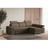 moeblo Ecksofa L mit Schlaffunktion, verstellbaren Kopfstützen & Bettkasten – Modernes Schlafsofa mit Stauraum - Ecksofa Luka L - Braun (Twist 0... - Braun