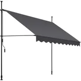 Tectake tectake® Klemmmarkise, mit Handkurbel, höhenverstellbar - 304 cm, einfache Montage