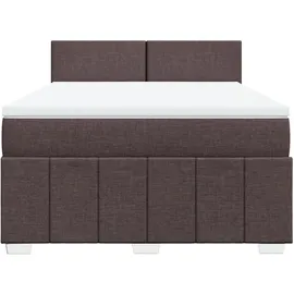 vidaXL Boxspringbett mit Matratze Dunkelbraun 140x200 cm Stoff