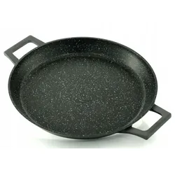 Aluguss Paellapfanne Pfanne Paella Ø40 Induktion Silikongriffe Bratpfanne Backofen Grillpfanne