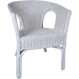 MiaMöbel Armlehnstuhl Rattan 57 x 56 x 75 cm weiß