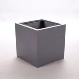 eleganteinrichten Pflanzkübel 50 x 50 x 50 cm Anthrazit Metallic