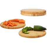 Relaxdays Frühstücksbrettchen Set Bambus 4-tlg. 30 x 30 cm Hellbraun
