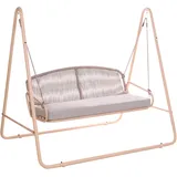 Beliani Hollywoodschaukel Norcia Beige 3-Sitzer