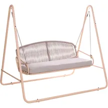 Beliani Hollywoodschaukel Norcia Beige 3-Sitzer