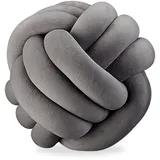 Relaxdays Knotenkissen Ø 25 cm Dunkelgrau