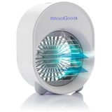 InnovaGoods - Mini-Ultraschall-Luftbefeuchter mit LED, Leise und Energieeffizient, 3 Geschwindigkeiten, Aroma-Diffusor Funktion, Weiß, Mini, ABS