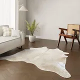 Wildlife Design Kuhfell Teppich Echtfell Sandfarben 200x180 cm Wohnzimmer Nachhaltig Tierfreundlich Gratis Lederuntersetzer