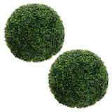 ML-Design 2er Set Künstliche Buchsbaumkugel groß Ø35 cm, grün aus Kunststoff