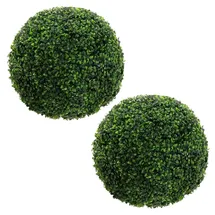 ML-Design 2er Set Künstliche Buchsbaumkugel groß Ø35 cm, grün aus Kunststoff
