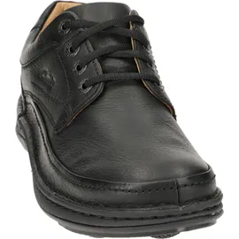 CLARKS Nature Three Herren Derby Schnürhalbschuhe, Schwarz (Black Leather), 47