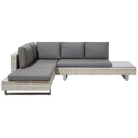 Beliani Rattan Lounge-Set hellbraun