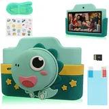 Kinderkamera Dinosaurier, 3,0 Zoll Touchscreen KinderKamera, 48MP 1080P Digitalkamera Kinder, WiFi & USB fotoapparat Kinder mit 32GB, Geschenke für 3 4 5 6 8 7 9 10 11 12 Jahre Jungen und Mädchen