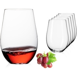 IMPERIAL glass Weinglas Weingläser ohne Stil, Glas, Rotweingläser 570ml Set 6-Teilig groß Weißweingläser Spülmaschinenfest weiß
