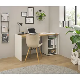 furn.design Schreibtischkombination 2-teilig weiß matt, Eiche Wotan 143 cm, Büromöbel Set | Gr.: onesize