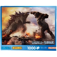 AQUARIUS Godzilla vs Kong (1000 Teile Puzzle) blendfrei Puzzlestaub Lizenziertes Merchandise
