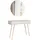 lookway SCHMINKTISCH SCARLETT MIT RUNDEM LED-SPIEGEL BEIGE + GOLD