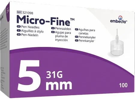 Embecta Microfine Pen-Nadeln 31gx5mm 100 Stück