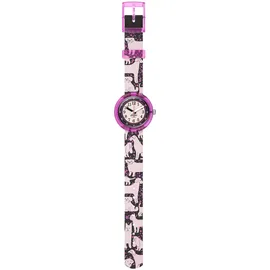 Flik Flak WOOF WOOF TIME Gehäusebreite 2501 mm Gehäusefarbe schwarz Armbandtyp Silikonarmband Armbandfarbe pink