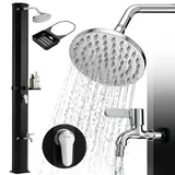 Sekey Solardusche 60 Liter Solar Garten Pooldusche ohne Strom Campingdusche bis 60°C Warmes Wasser, überzeugt mit großem Tank, verstellbarem Duschkopf, ideal für Garten, Pool und Camping