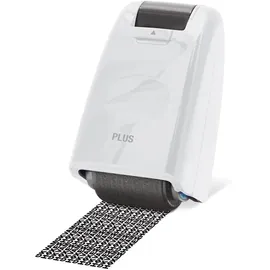 Plus Japan PLUS Japan, Datenschutz Rollstempel Camouflage Weiß, Textschwärzer, Identitätsschutz, 1er Pack (1 x 1 Rollstempel)