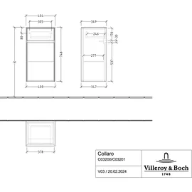 Villeroy & Boch V&B Seitenschrank Collaro 40,4x74,8x34,9cm, Anschl re, arizona oak
