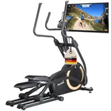 Skandika Crosstrainer für Zuhause Carbon P25-G, Crosstrainer klappbar, sehr leise, mit Generator verbraucht kein Strom, 32 Stufen, Kinomap App kompatibel, kompakt, Cardio, Ellipsentrainer Bis 150Kg